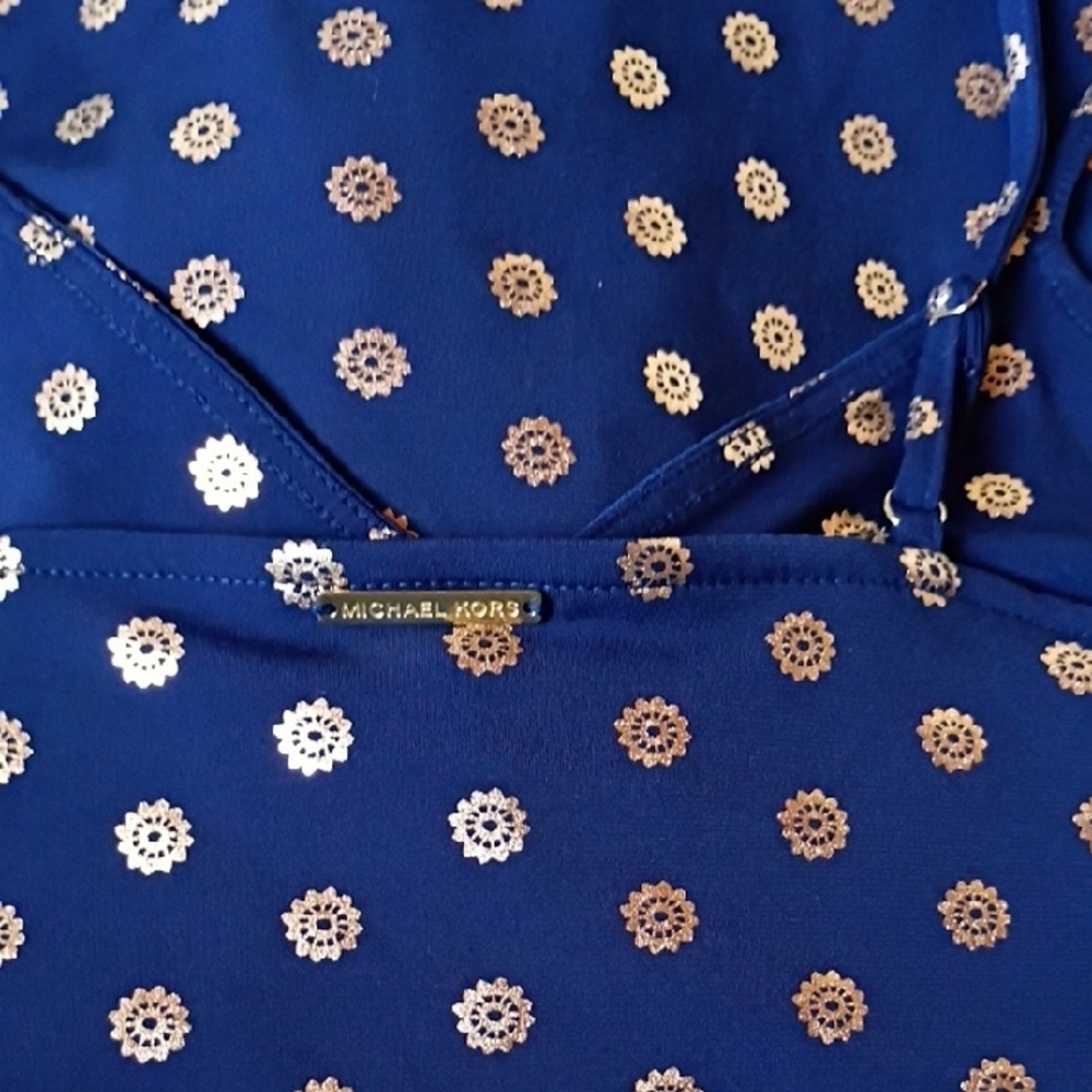 Michael Kors Women’s Navy and Gold Maxi Dress Size XS - Picture 11 of 13